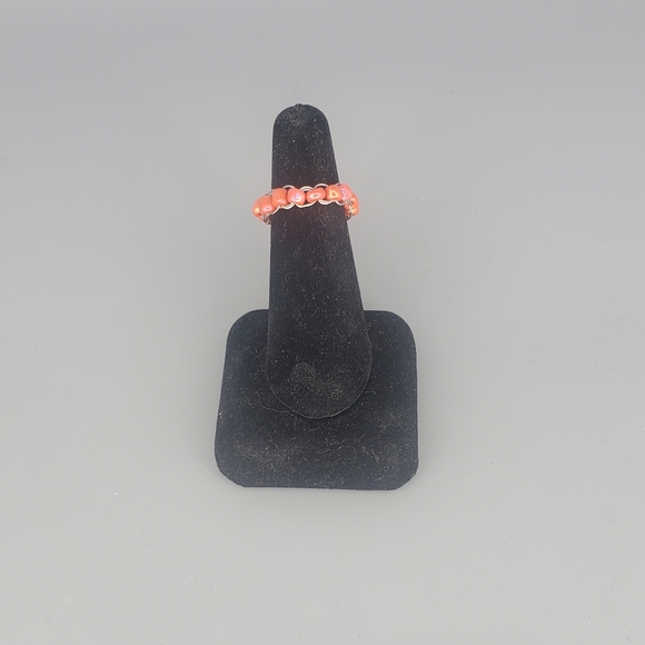 Shells and Coral Beaded Bracelet and Ring Set - Picture 4 of 11